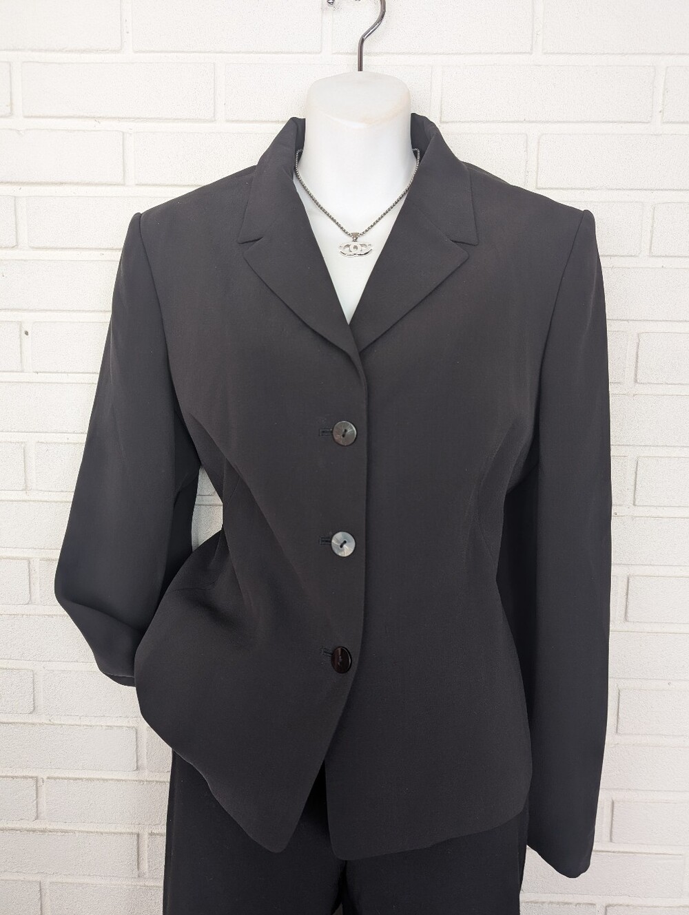 NWT Talbots Chic Black 100% Silk Tailored Single-Breasted Blazer